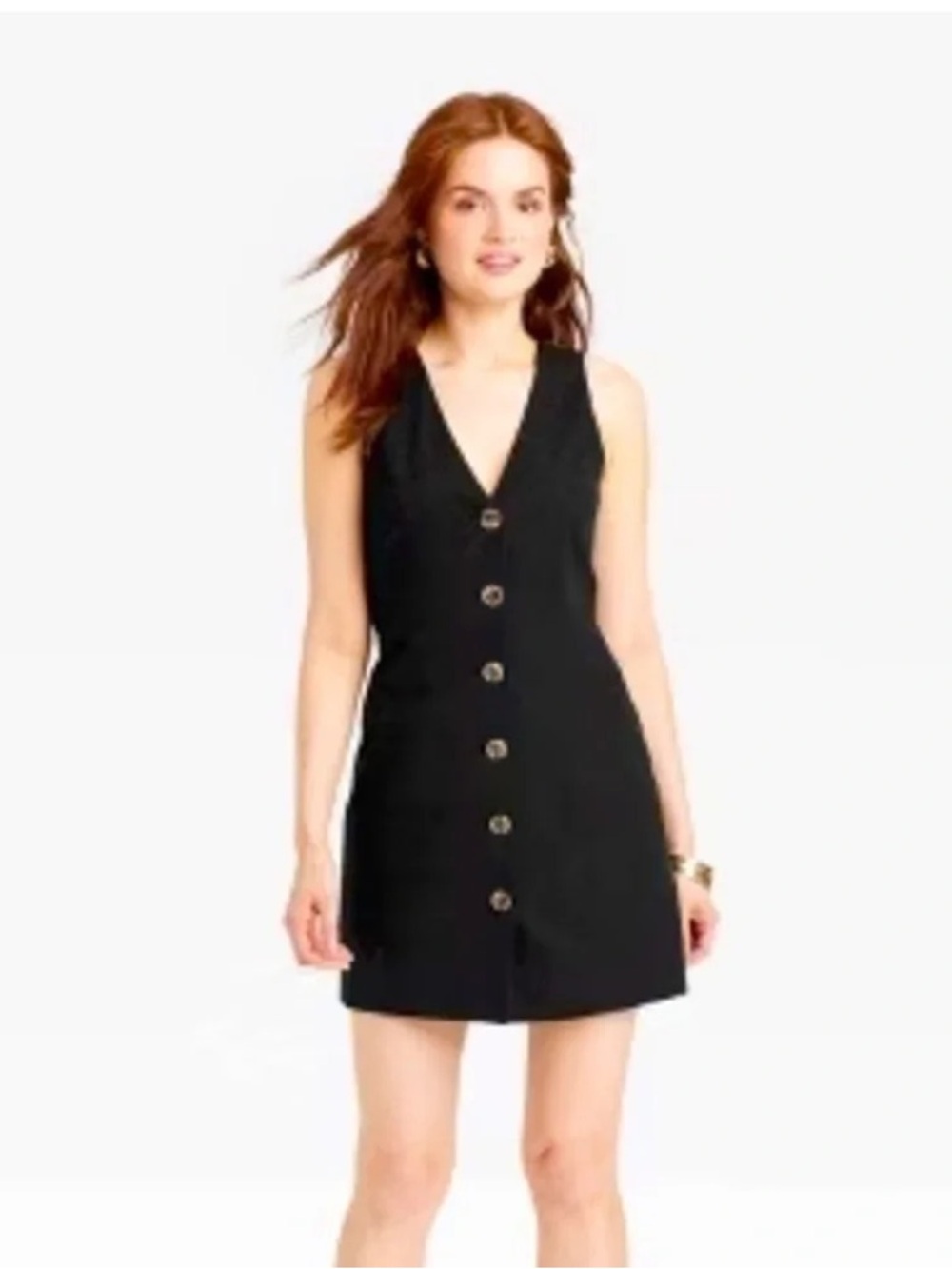 NWT A New Day Black Sleeveless Button-Front Blazer Mini Dress